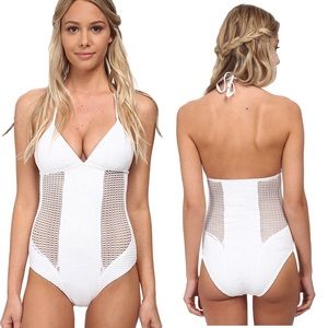Vitamin A Swim - Vitamin A White Crochet Celeste Maillot One Piece Vitamin A Swim - Vitamin A White Crochet Celeste Maillot One Piece
